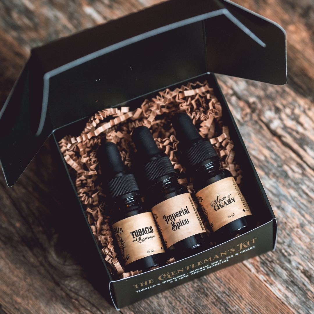 Premium Mammoth Beard Argan Oil Three Pack Gentleman's Kit
