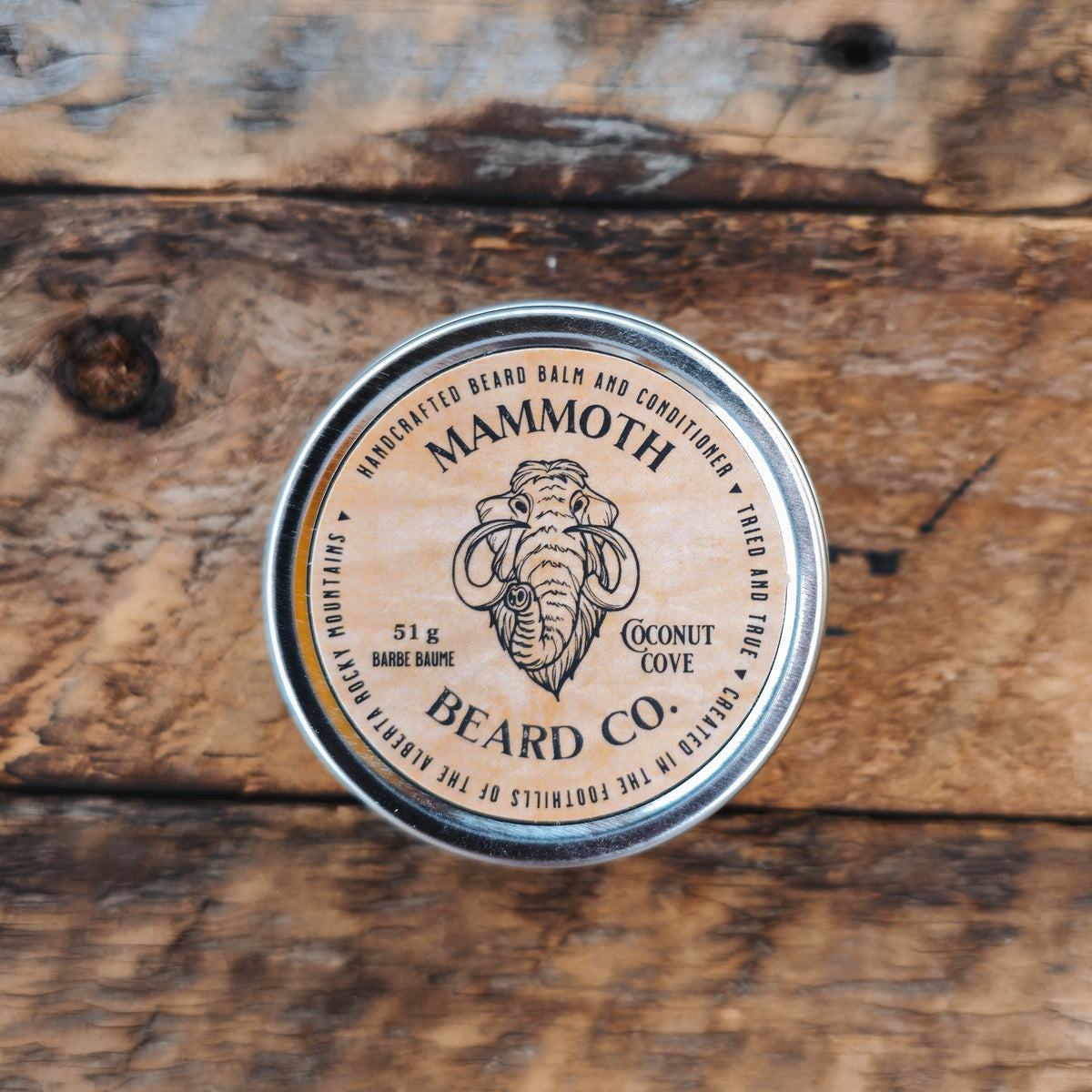 Premium Nourishing Coconut Cove Mammoth Beard Balm Top View