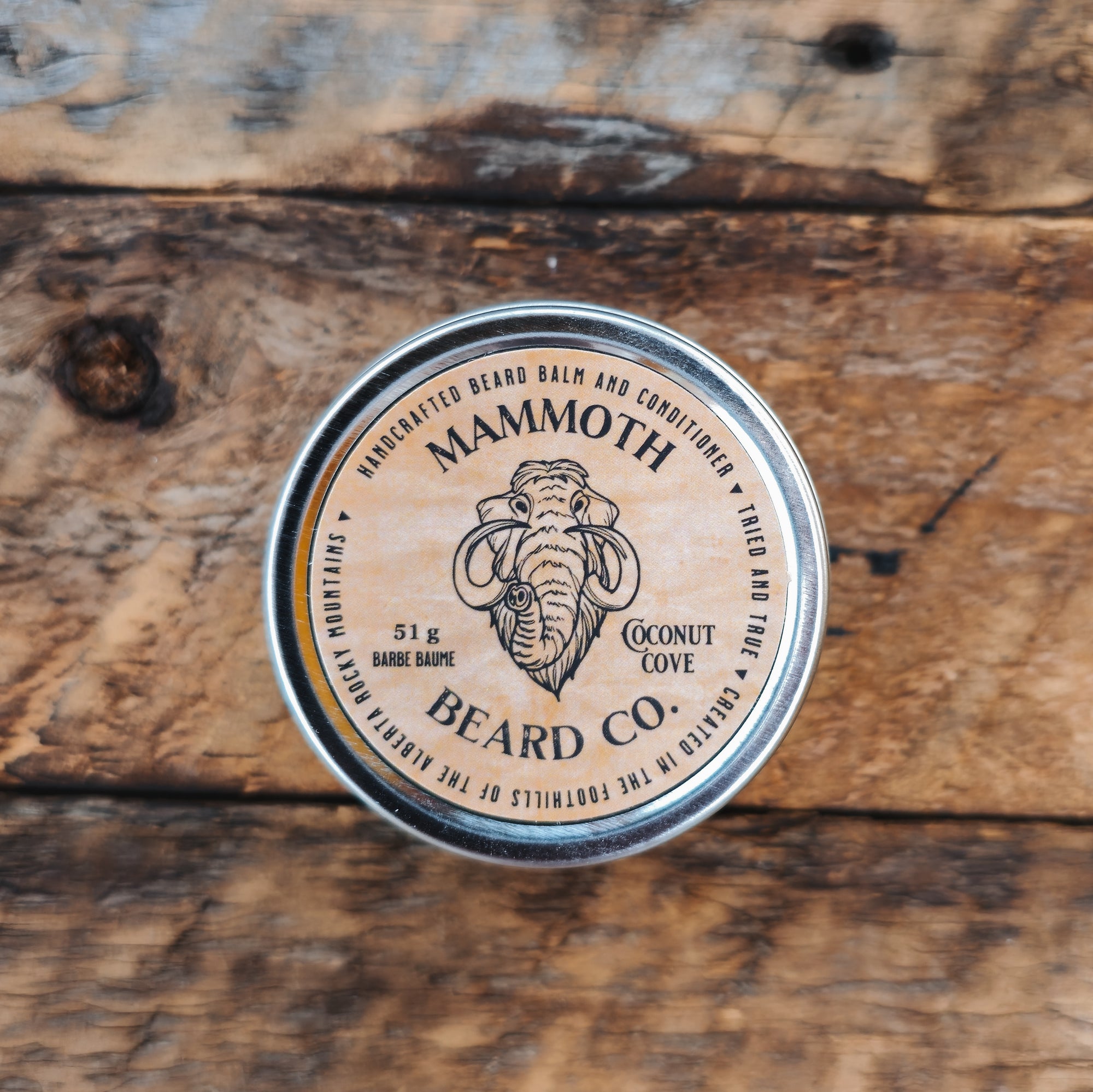 Premium Nourishing Coconut Cove Mammoth Beard Balm Top View