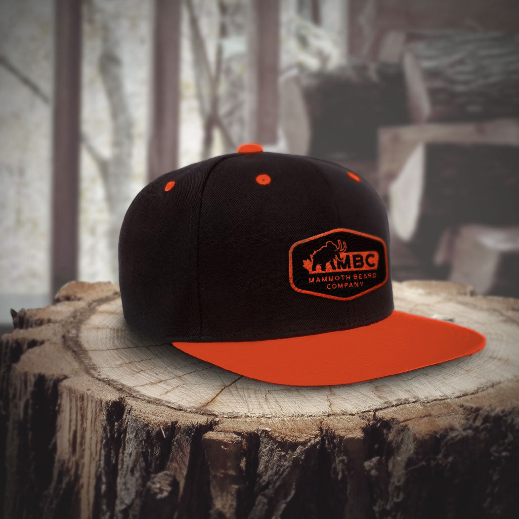 Retro MBC Red Brim Snapback Hat from Mammoth Beard Co - Classic Design