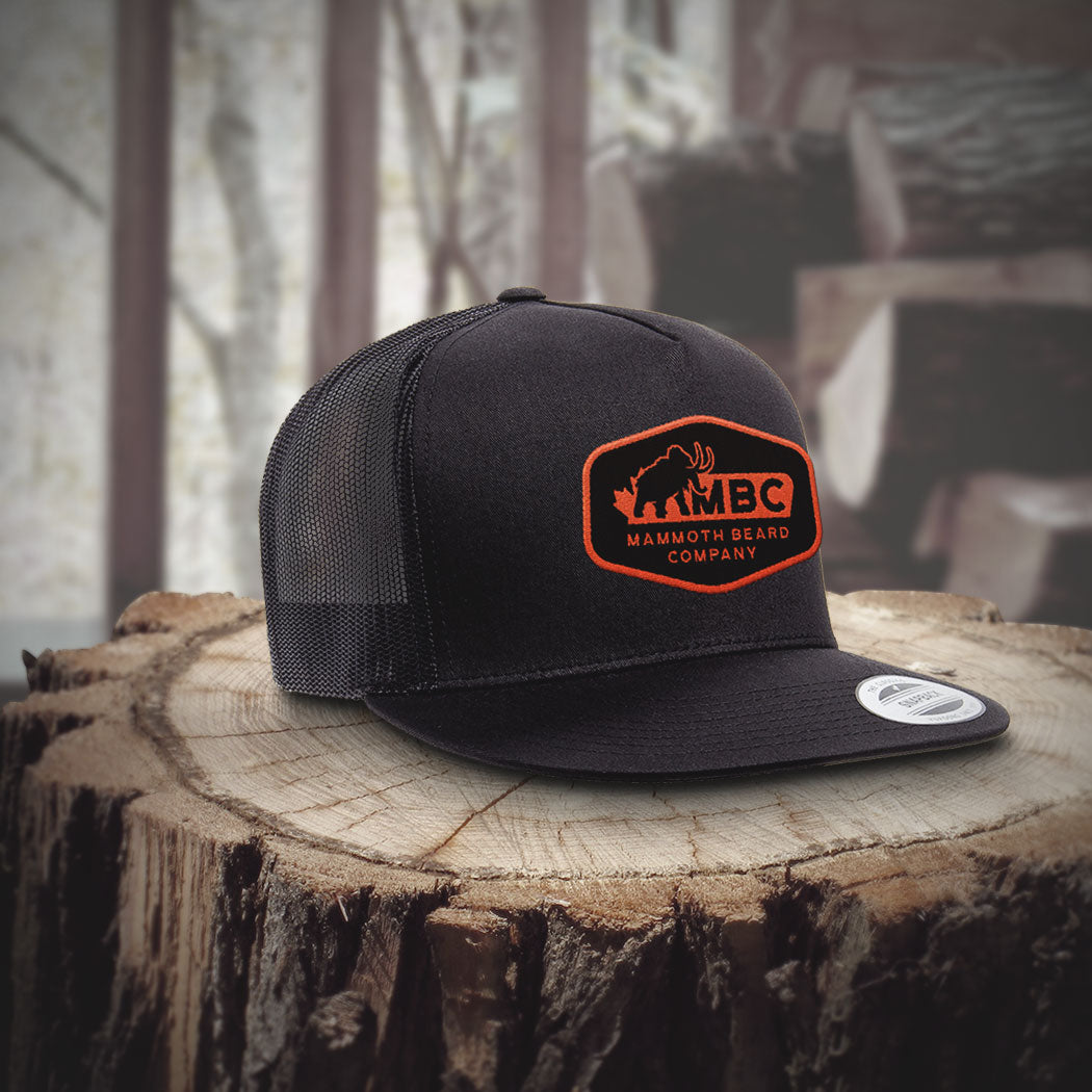 Yupoong Twin Tone Orange/Black Classic Premium Flatbrim Snapback with Retro MBC Patch