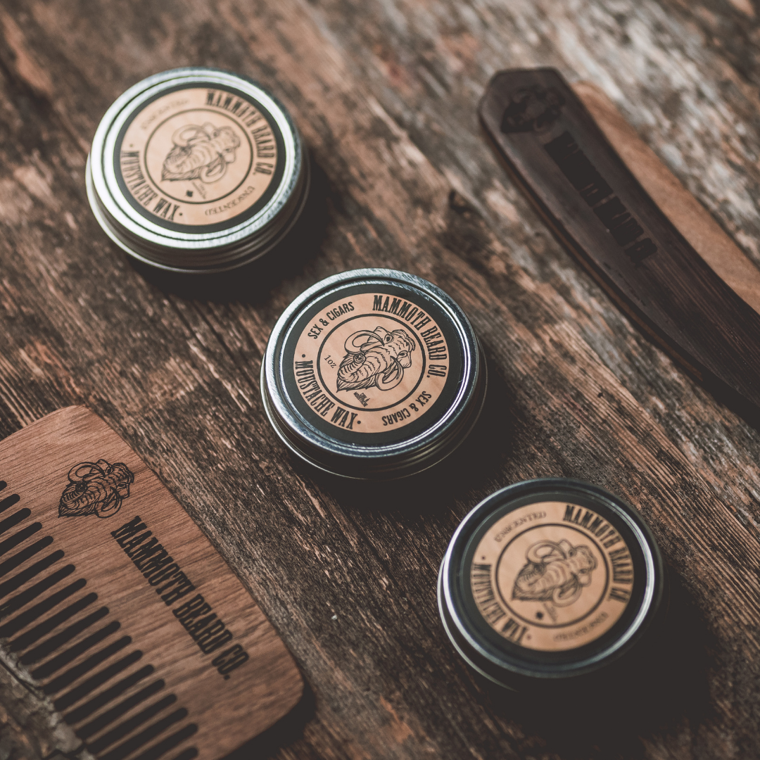 Trio of Moustache Wax from Mammoth Beard Co - Premium Styling Wax