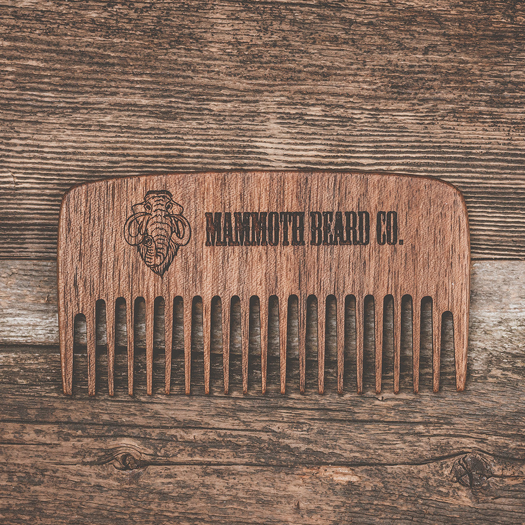 Premium Walnut Beard Comb from Mammoth Beard Co - High-Quality Wooden Grooming Tool